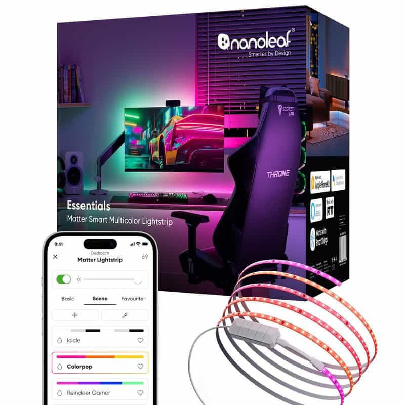 Ruban Nanoleaf LED WiFi mat dégradé 5 m, 300 LED RVB IC Addressable (Alexa Siri Apple Google Home)