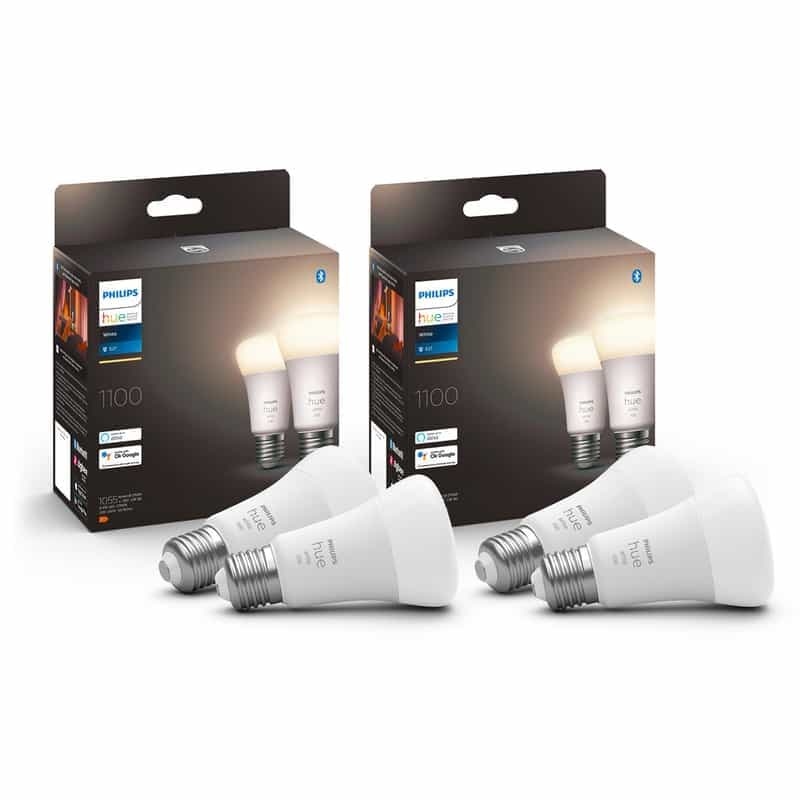 Pack de 4 ampoules Philips Hue White - E27, 1055lm, en promotion