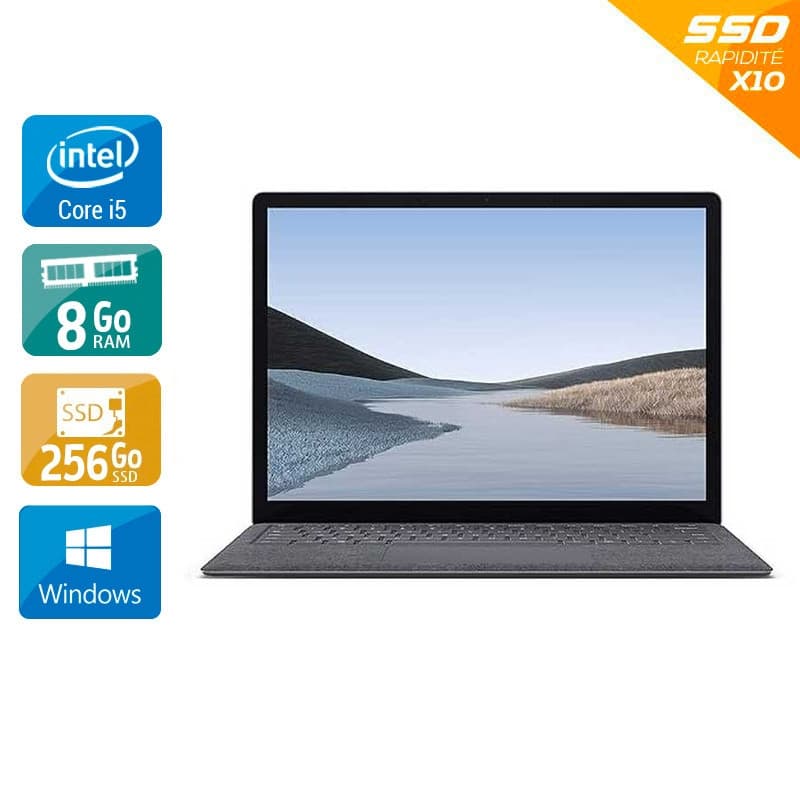 PC Ultraportable Microsoft Surface Laptop 3 Reconditionné - Intel i5, 8 Go RAM, 256 Go SSD, Écran Tactile