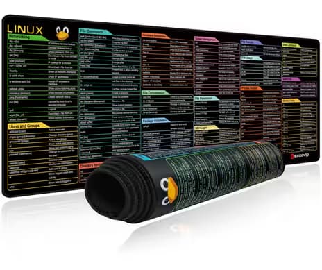 Tapis de souris XXL avec raccourcis Linux intégrés - 800x300x2mm