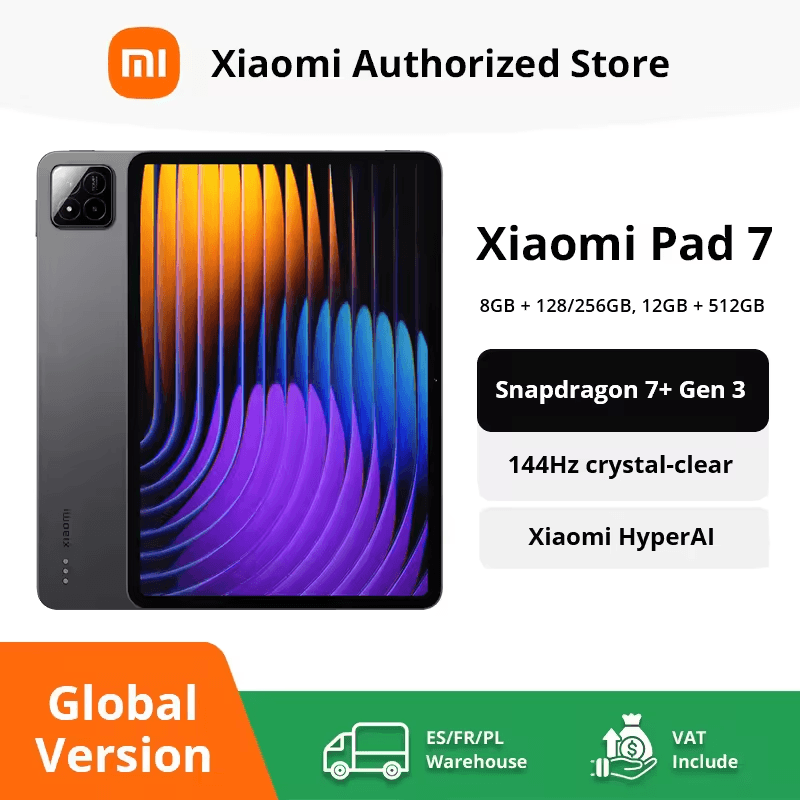 Code promo - Tablette 11,2" Xiaomi Pad 7 - Écran 3.2K 144 Hz, Snapdragon 7+ Gen 3, 8 + 256 Go