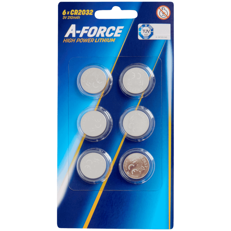 Lot de 6 piles A-Force CR2032 pour vos appareils électroniques
