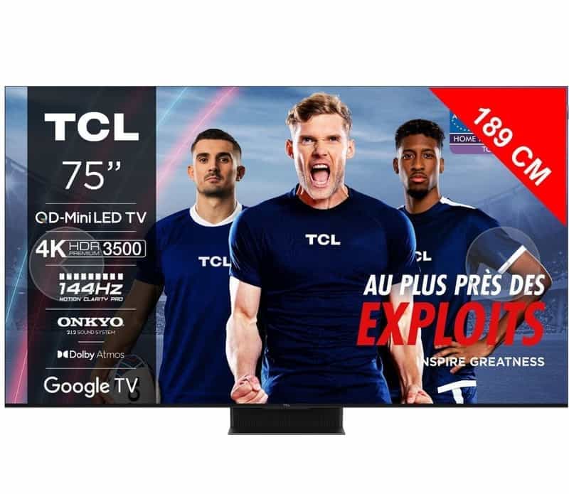 Découvrez le Téléviseur TCL Mini Led 75" 75C855/C89B avec une Offre de Remboursement de 200€ ! 📺💸