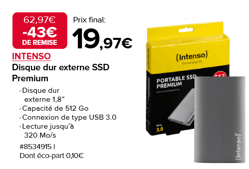 SSD Externe Intenso 512 Go : Stockage Rapide et Portable