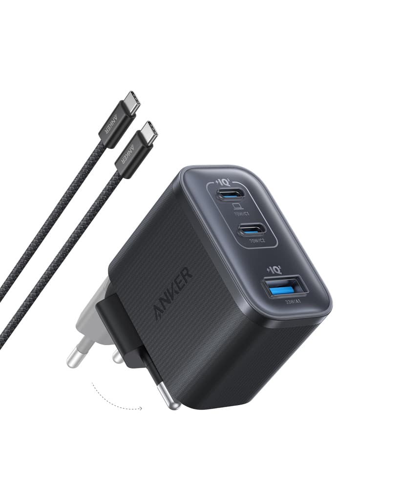 Chargeur Anker Nano 70 W - 3 ports avec câble USB-C de 1,5m (vendeur tiers)