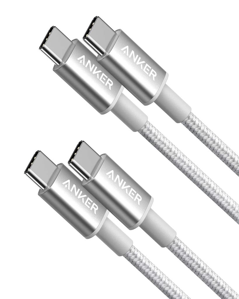 Lot de 2 Cable USB C Anker - 60W, en Nylon, 1m, Argent (Vendeur Tiers)
