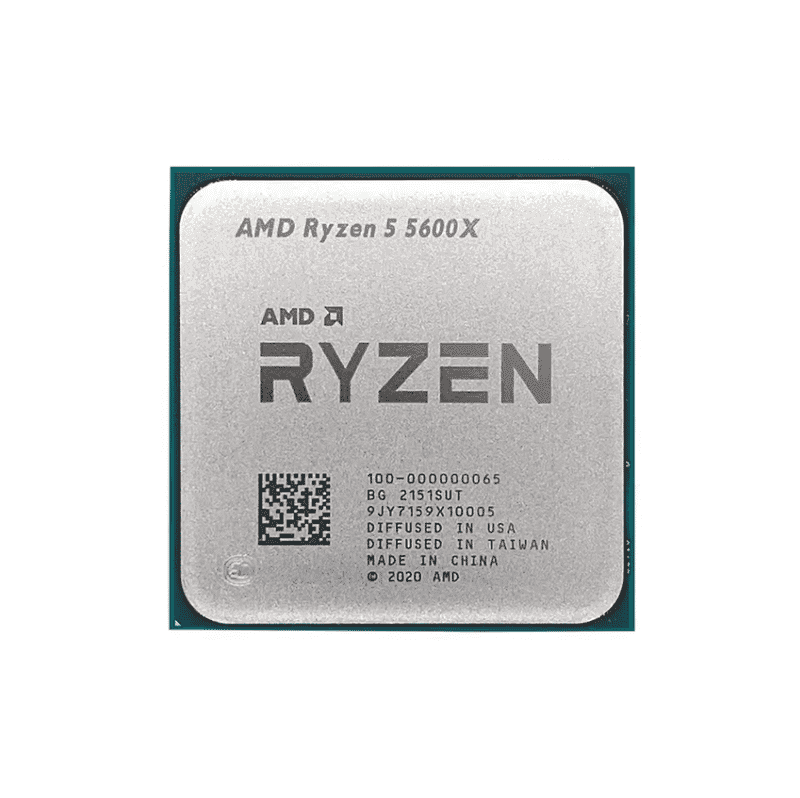 Processeur AMD Ryzen 5 5600X : 6 cœurs, 12 threads, 3.7 GHz, idéal pour le gaming