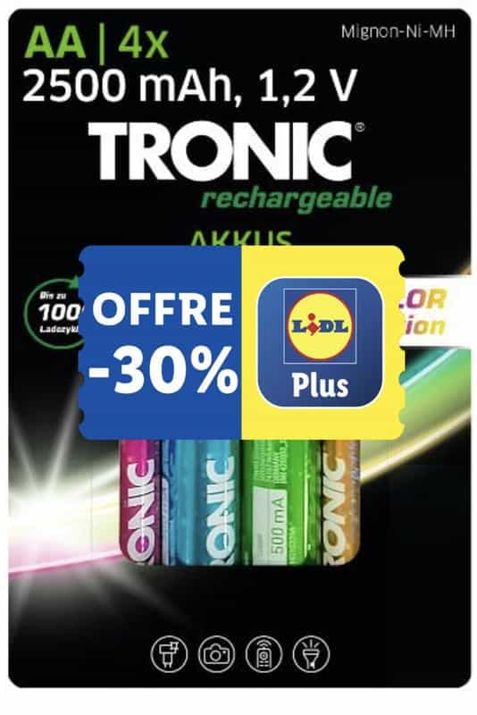 Lot de 4 piles rechargeables AA ou AAA