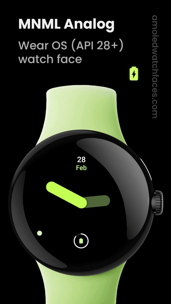 Cadran minimaliste pour montre connectée Android Wear OS
