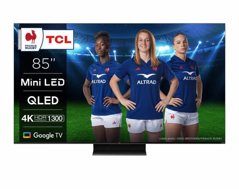 Code promo - TV TCL 85C805 : Écran QLED Mini-LED 4K HDR 144Hz avec Google TV