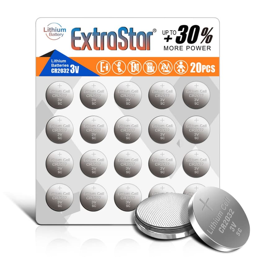 Lot de 20 Piles Bouton CR2032 Extrastar (Via Coupon)