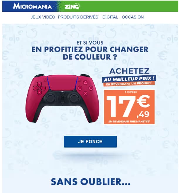 Manette de Jeu Sans Fil pour PS5 DualSense (Offre d'Échange Ancienne Manette à 37,50€) - Disponible en Plusieurs Coloris