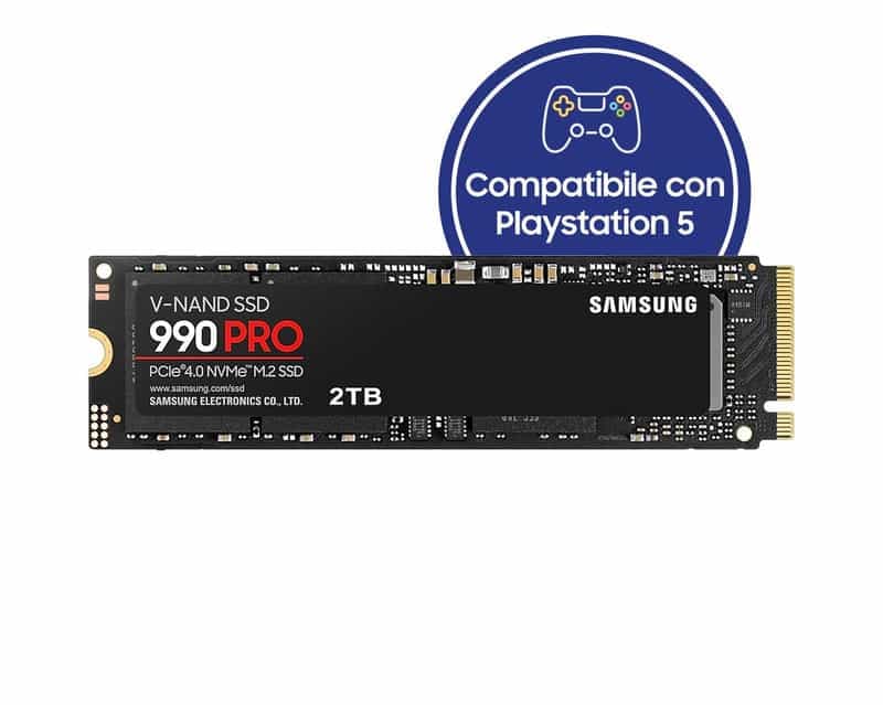 Code promo - SSD Interne NVMe M.2 Samsung 990 Pro PCIe 4.0 - 2 To, Vitesse de lecture jusqu'à 7 450 Mo/s