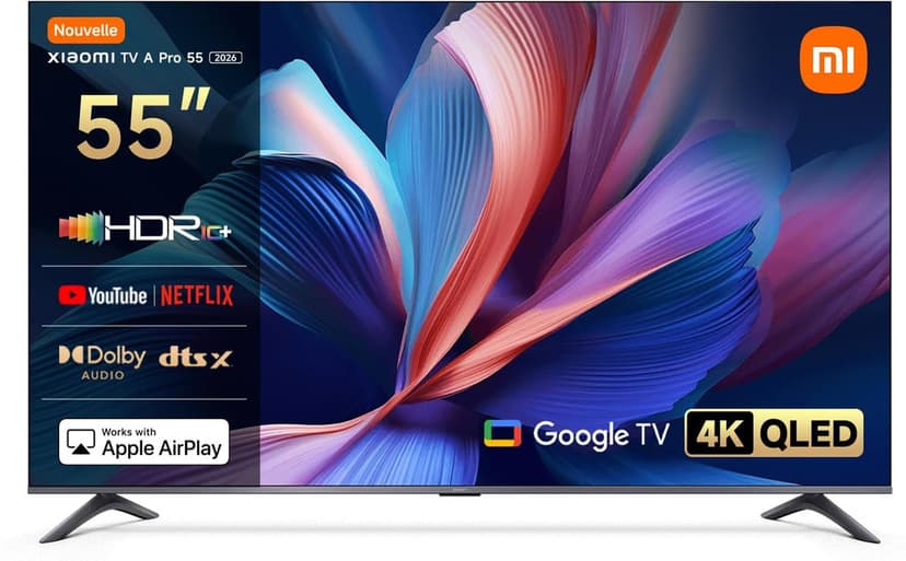 TV Xiaomi A Pro 2026 55 pouces : 4K, QLED, Google TV, HDR10+