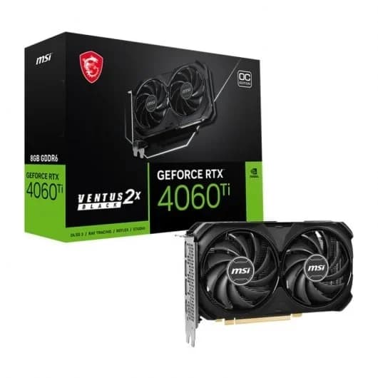 MSI GeForce RTX 4060 Ti Ventus 2X OC 8 Go - Carte graphique puissante pour les gamers et créateurs