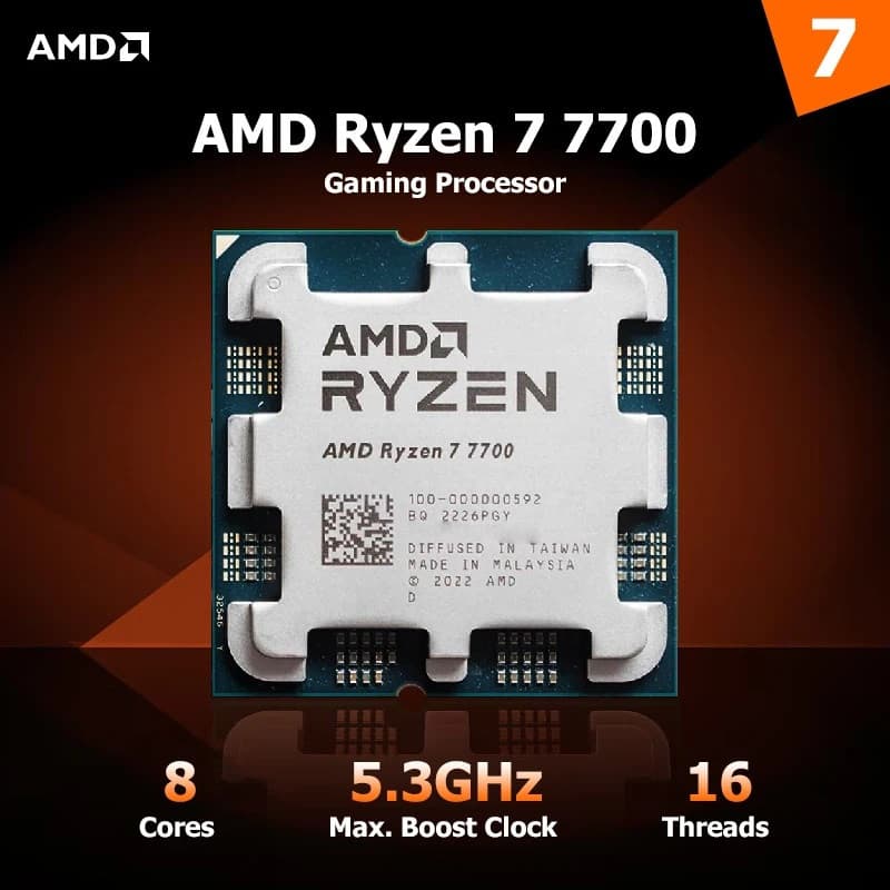 Code promo - Processeur AMD Ryzen 7 7700 - 8 cœurs, 16 threads, 4.5 GHz, Socket AM5