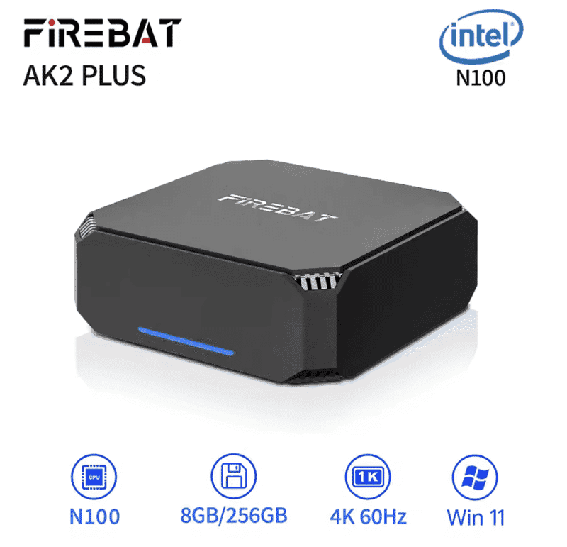 Code promo - Mini PC Firebat AK2 PLUS : Idéal pour la bureautique avec N100, 8 Go RAM et 256 Go SSD