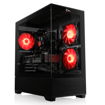 Ordinateur de bureau gaming CSL Sprint 5583 - Ryzen 5 5600, ASUS GeForce RTX 4070, 16Go RAM, SSD NVMe 500Go